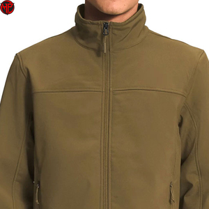 Veste softshell pour homme, col montant, fermeture éclair, coupe régulière, coupe-vent, imperméable, veste de sport décontractée sans capuche - Product Image 3
