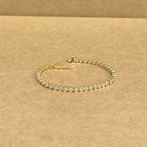 Elegante Brazalete de Oro de 14K con Piedra Natural y Diamante Cultivado en Laboratorio, Joyería de Lujo para Mujer, Regalo de Aniversario - Product Image 4