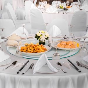 Bandeja Giratoria de Vidrio Templado Transparente de 20 Pulgadas, Base Giratoria de 360 Grados para Mesa de Comedor, Centro de Mesa - Product Image 1