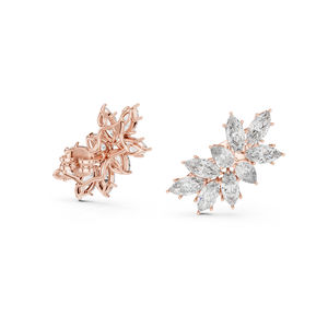 Pendientes de Diamantes Cultivados en Laboratorio con Corte Marquesa y Pera en Oro Rosa de 14K para Mujer |   Ropa de Fiesta |   Diamante Cultivado Nuevo - Product Image 6