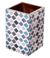 Porte-stylos carré en os incrusté de qualité supérieure, décoration et accessoires de bureau par blossom craft india