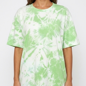 Women's Eco-Friendly Breathable Crew Neck Short Sleeve T-Shirt Regular Fit Cotton Jersey Casual Summer <b>Top</b> Green <b>White</b> Pattern - Product Image 2