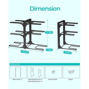 Organizzatore Sottopensile a 6 Livelli per Pentole e Padelle, Scaffale Portaoggetti da Cucina con Organizzatore per Padelle - Product Image 4