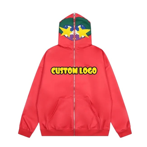 Fabricantes de sudaderas con capucha, impresión en relieve, venta al por mayor, sudaderas con capucha con cremallera completa, sudaderas con capucha personalizadas con logo impreso en 3D para hombre, sudaderas con capucha con impresión en relieve. - Product Image 1