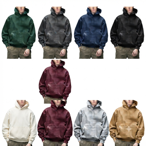 Vente en gros de sweats à capuche épais en coton 100% pour l'hiver, impression personnalisée du logo, design surdimensionné, épaules tombantes, sweat à capuche uni pour hommes - Product Image 4