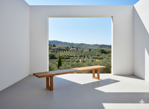 Banco de Parque de Teca Sólida, Diseño Moderno y Minimalista, Acabado Natural, Asientos para Exteriores, 2 Plazas, para Jardín, Terraza - Product Image 2