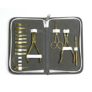 Kit Profesional de Herramientas para Extensiones de Cabello con Pinzas, Aguja de Crochet, Clips de Metal Dorado, Fácil de Usar - Product Image 1