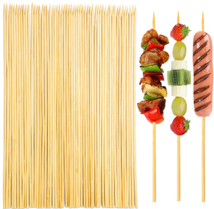 Food Grade Bamboo Skewers 10 Inch – Natural <b>BBQ</b> Sticks for Meat, Fruit & Vegetables - Product Image 1