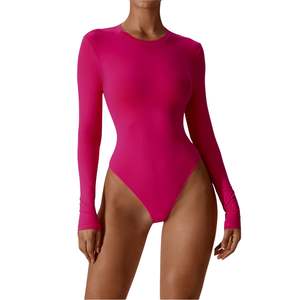 Body sculptant amincissant pour femme, col rond, manches longues, pour fitness et yoga, vente en gros personnalisée - Product Image 1