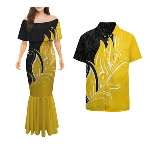 Robe de soirée sirène en mousseline Aloha Wear pour femme, style polynésien et samoan Puletasi, taille naturelle, écologique, décontractée hawaïenne - Product Image 2