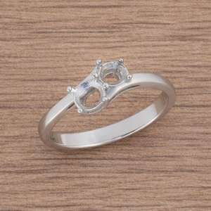 925 Sterling Silver Two Round 8mm Stone Ring Setting Double Stone Semi Mount Engagement <b>Wedding</b> Anniversaryt Best Gift Ring - Product Image 5