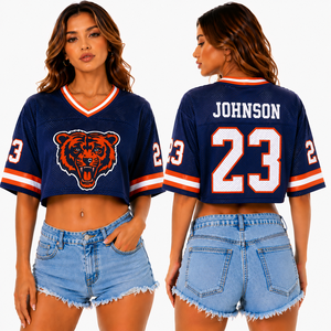 Camiseta de Fútbol Americano Personalizada para Mujer, Bordada con el Logotipo de la Mascota, Nombre del Jugador, Número en la Espalda, Malla Transpirable, Uniforme de Equipo, Venta al Por Mayor, OEM, OD - Product Image 1