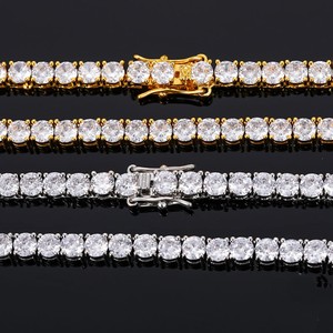 925 Sterling <b>Silver</b> Gold Bezel Setting for Certified VVS Moissanite Cluster Rope Chains Trendy <b>Chokers</b> Necklaces for Men's - Product Image 4
