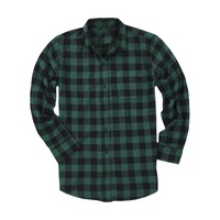 Kemeja Kasual Flanel Katun 100% Lengan Panjang Pria Kerah Kancing Ramah Lingkungan Musim Gugur Grosir Ekspor Premium Laris Manis