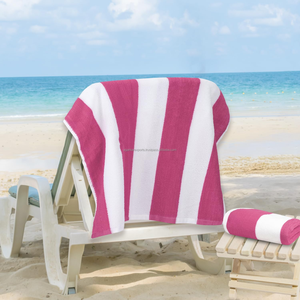 ผ้าขนหนู OEM Cabana Stripe 600 GSM คุณภาพพรีเมียม เนื้อนุ่ม สำหรับชายหาด สระว่ายน้ำ โรงแรมในสหรัฐอาหรับเอมิเรตส์ - Product Image 4