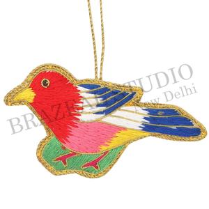 บรีซีล สตูดิโอ งานฝีมือทำมือ ของตกแต่งต้นคริสต์มาสแบบกำหนดเอง ผ้ากำมะหยี่ ผ้าซาติน ประดับลูกปัด ปักลายด้วยด้ายสีทอง ผลิตจากโรงงาน - Product Image 1