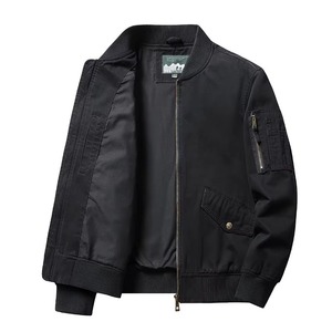 Chaqueta Bomber para Hombre con Cierre de Cremallera y Bolsillos en el Pecho, Ropa Exterior Casual a Prueba de Viento, Estilo Otoñal de Alta Calidad - Product Image 3