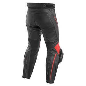 Pantalones de Motocicleta de Cuero Negro y Rojo para Hombre con Protección en las Rodillas, Diseño de Bloques de Color, Transpirables, para Todas las Temporadas - Product Image 2