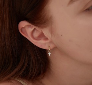 Pendientes de Aro de Oro Sólido de 14K con Diamante Cultivado en Laboratorio de Corte Cometa de 0.50ct y Dije Flotante para Mujer, Regalo para Fiestas y Día de la Madre - Product Image 1