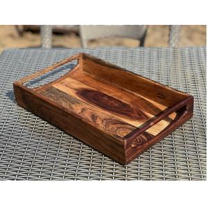 Bandeja de Servir Rústica de Madera Maciza Natural con Acabado Liso para Uso Doméstico y Hotelero Disponible a Buen Precio - Product Image 2