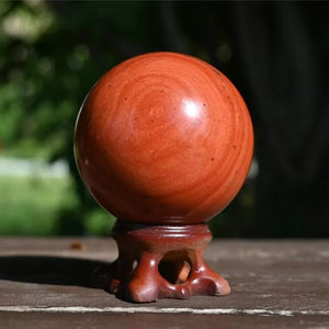 Bola de cristal de jaspe rojo natural de 55mm, esfera de cuarzo, piedra preciosa curativa, adorno energético, decoración de elfos, regalo espiritual, 1 unidad - Product Image 1