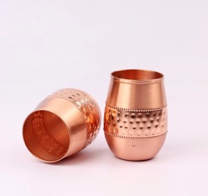 Vaso de Cobre Hecho a Mano, Martillado, para Beber, Taza de Cobre para el Hogar, Cocina, Mesa de Comedor - Artesanía India - Product Image 4