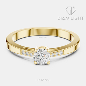 Bague de fiançailles ou de promesse en or blanc 14 carats avec diamant de laboratoire rond de 0,25 carat, couleur F+, clarté VS+, certifié IGI, idéale pour un cadeau - Product Image 5