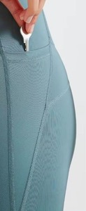 Women's Solid High Quality Breathable Spandex/<b>Nylon</b> <b>Leggings</b> | Twist Design Pockets | Elastic Waist Full-Length Gym Yoga Fitness - Product Image 3