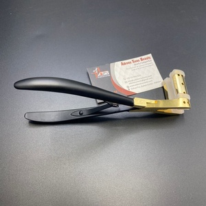 Pince à ruban de presse réutilisable de haute qualité professionnelle outils d'extension de cheveux en acier inoxydable or noir cheveux humains de qualité chirurgicale - Product Image 4