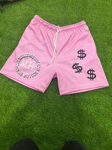 Shorts en maille noire sur mesure pour homme avec cordon de serrage, logo, décontractés, respirants, pour le sport, taille mi-haute - Product Image 2