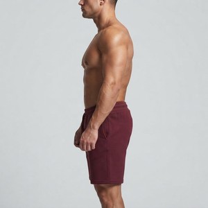 Shorts Bermuda en coton uni pour homme, taille élastique, décontractés, respirants, mi-hauts, pour l'été, avec poches latérales - Product Image 3