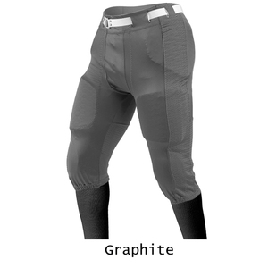 Men's Black Padded American Football <b>Pants</b> With <b>Mesh</b> Panels Belt Closure Athletic Fit Adult Sports Wear - Product Image 2