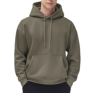 Sweat à capuche d'hiver de luxe personnalisé en molleton 500 g/m² avec poches, épaules tombantes, 100 % coton, coupe oversize, haute qualité pour homme - Product Image 1