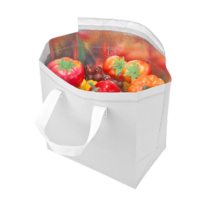 CENPLAS Red Nonwoven Insulated Cooler <b>Bag</b> Flexiloop Handle Disposable for Food <b>Storage</b> NW-F Model Silk Screen Printed Milk Cake - Product Image 4