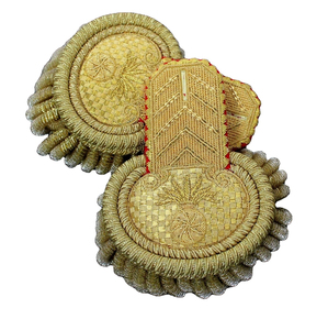 Épaulettes Napoléon OEM personnalisées avec franges dorées, 100% fil de bullion et métalliques, modèle secondaire préféré, avec coussinets - Product Image 2
