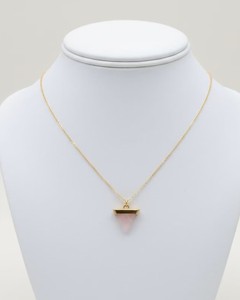 Collier pendentif en quartz rose, doré, élégant, avec pierre précieuse en cristal, bijou fantaisie, cadeau pour femme - Product Image 6