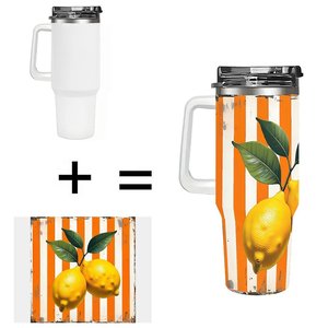 Gobelet isotherme personnalisé avec logo, 40 oz, en acier inoxydable, avec poignée, pour cadeaux d'équipe - Product Image 1