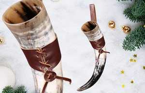 Cuerno Vikingo Nórdico para Beber con Soporte, Hecho a Mano con Cuerno Natural, para Bar en Casa - Product Image 2