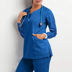 Oem 100% Cotton Custom Logo Hospital Uniform Nursing Scrubs Suit Sets Doctor Scrubs Uniform Unisex Medical Scrubs Woven Fabric - Product Image 4