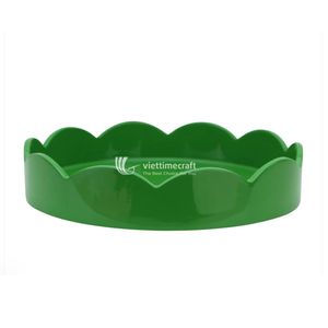 ViettimeCraft Plato de Servir Minimalista Ecológico de Madera Verde, Bandeja para Alimentos sin Contacto con la Comida, para Fiestas, Restaurantes y Catering - Product Image 1
