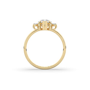 Bague de luxe en diamant de laboratoire taille poire brillant de 1,87 carat, style unique, légère, en or 14 carats, avec bande en or 10 carats, bijou raffiné, cadeau - Product Image 6