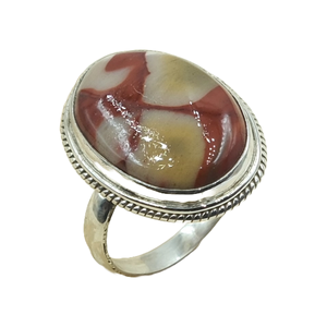 Natural Mookaite Jasper Oval Cabochon <b>Ring</b> 925 Sterling <b>Silver</b> Handmade Boho <b>Statement</b> Gemstone <b>Ring</b> Vintage Jewelry for Women - Product Image 1