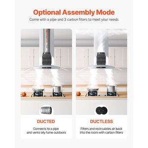 Cappa aspirante da parete da 90 cm/900 mm, stile camino da 36 pollici, montaggio a soffitto, 800 CFM, in acciaio inossidabile, per cucina, con controllo gestuale - Product Image 3