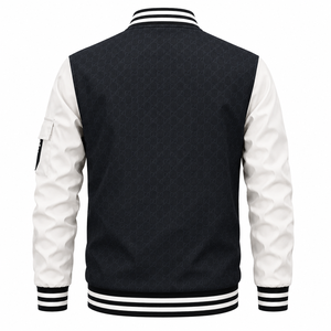 Wholesale Plus Size Eco-Friendly Canvas Windproof Coat <b>Men</b> Casual Outdoor Oversize Zippered Streetwear <b>Baseball</b> Stand Autumn - Product Image 2