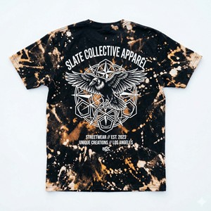 เสื้อยืดผู้ชายแบบสั่งทำพิเศษ OEM ผ้าฝ้าย 100% ล้างสีขาวลายกราฟิก สไตล์วินเทจ ล้างสีแบบแอซิด สตรีทแวร์ ลายสาดสีดำ - Product Image 2