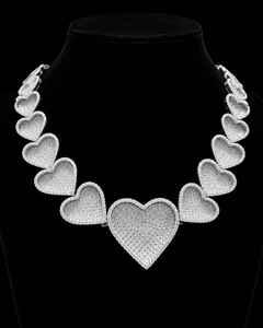 <b>Shiny</b> Custom Heart Shaped Moissanite Diamond Pave Setting <b>Top</b> Rated Luxury Fashion Design Attractive Custom Hip Hop Chain - Product Image 1