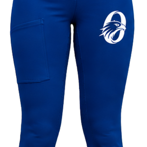 Leggings d'équitation taille haute bleu roi pour femmes, pantalons d'équitation extensibles texturés avec poches avant - Product Image 5