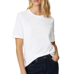 T-shirts en coton décontractés pour femmes T-shirts imprimés d'été avec logo personnalisé graphique élégant Technique de teinture unie approvisionnement en gros - Product Image 1