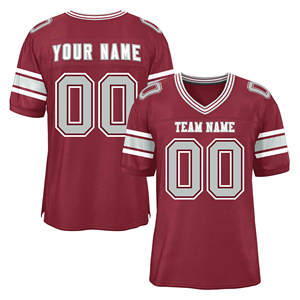 Maillots de football américain personnalisés les plus vendus, respirants, grande taille, manches courtes, 100 % polyester, antibactériens, séchage rapide - Product Image 1