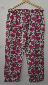 Conjunto de Pijama de Verano para Mujer, Elegante, Estampado Floral Rosa, de Algodón con Estampado a Mano, de Secado Rápido, Transpirable, de Longitud Completa - Product Image 2